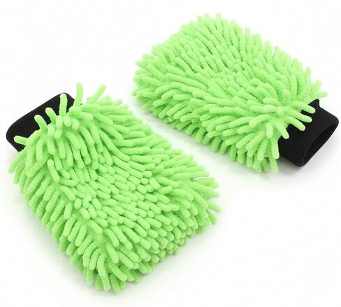 4Pcs Car Wash Mitt Microfiber Gloves Chenille Material Microfiber Towels for Car Washing Supplies Kit Scratch Free Cleaning Gray + Sky Blue in Saudi Arabia