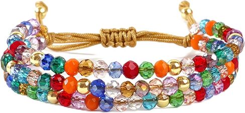 Gold Seed Beaded Stack Friendship Bracelets Set for Women, 3pcs Dainty Pearl Beads Adjustable Stackable Charm Bracelet Fashion Jewelry Gift in Kuwait