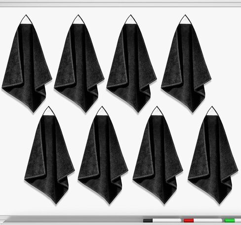 8 عبوات من قماش التنظيف المغناطيسي المصنوع من الألياف الدقيقة منظف ممحاة جافة للوحات البيضاء، ممحاة قماش من الألياف الدقيقة قابلة لإعادة الاستخدام للوحات البيضاء واللوحات الزجاجية والمنزل والمكتب والمدرسة، أسود، 12 × 12 بوصة in Kuwait