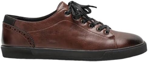 Men's Retro Business Casual Sneakers - Comfortable Upper, Rubber Sole, Lace-Up Low Tops for Casual Attire, Brown in Kuwait