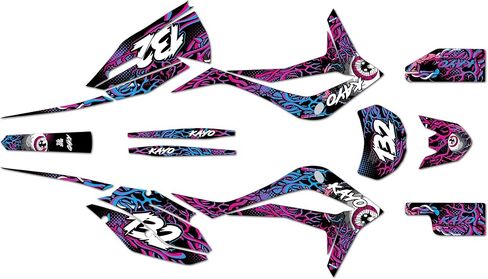 مجموعة رسومات لـ Kayo K4 250 (2021+) CORE Series Smoke 16 Mil - On/Off The Road - ملصقات للدراجات النارية Dirt Pit Bike، ملصقات سيارات سباق Dirtbike ملحقات موتوكروس بدون بلاستيك in Kuwait