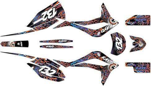 مجموعة رسومات لـ Kayo K4 250 (2021+) CORE Series Smoke 16 Mil - On/Off The Road - ملصقات للدراجات النارية Dirt Pit Bike، ملصقات سيارات سباق Dirtbike ملحقات موتوكروس بدون بلاستيك in Kuwait