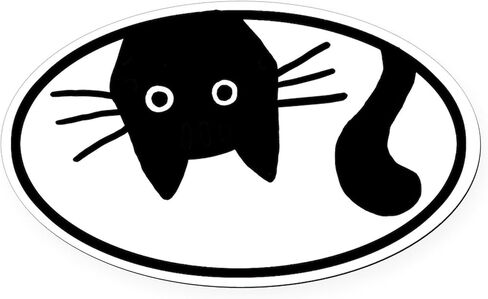 CafePress Upside Down Cat Oval Car Magnet, Euro Oval Bumper Magnet in Saudi Arabia