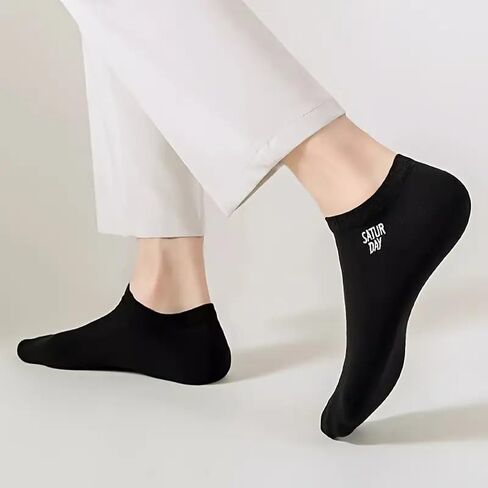 7 Pack Men’s Low Cut Ankle Socks No Show Socks Breathable Invisible Thin Low Cut Ankle Sock Cotton Mixed Colors Letter Print Design in Saudi Arabia