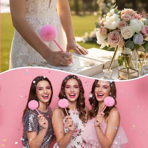 4 Pack Pom Pom Pen Cute Pink Fluffy Pen Fuzzy Fun Pens for Girls Plastic Ball Point Pens for School Office Supplies Gift Favors in Saudi Arabia