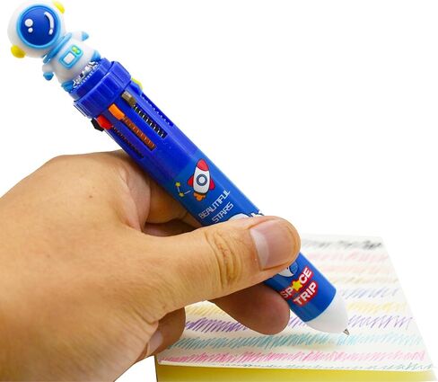 Maydahui 8 Pcs 10-in-1 Multicolor Outer Space Retractable Ballpoint Pen 10 Colors Spaceman Alien Rocket Astronaut Pens 0.5 mm for Office Supplies Space Theme in Saudi Arabia