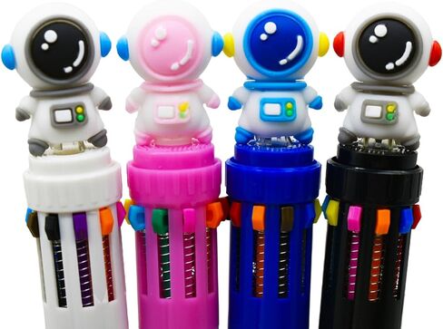 Maydahui 8 Pcs 10-in-1 Multicolor Outer Space Retractable Ballpoint Pen 10 Colors Spaceman Alien Rocket Astronaut Pens 0.5 mm for Office Supplies Space Theme in Saudi Arabia
