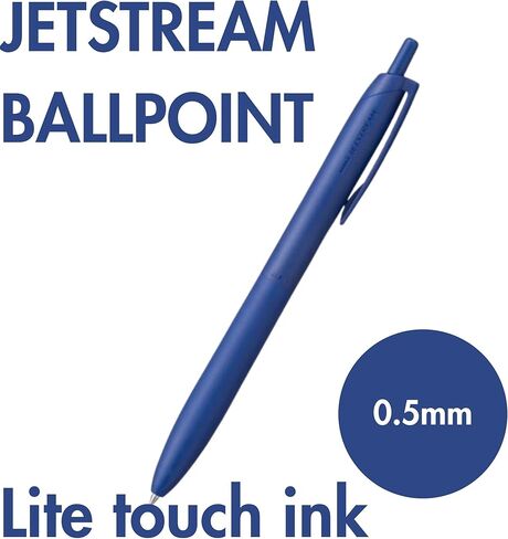 Mitsubishi Pencil, Permanent Ballpoint Pen, Jet Stream Light Touch Ink, 3 Fine Point Smooth Writing Pens, Blue Ink | 0.5mm | Japanese Stationery | Office Supplies | Japan Import in Kuwait