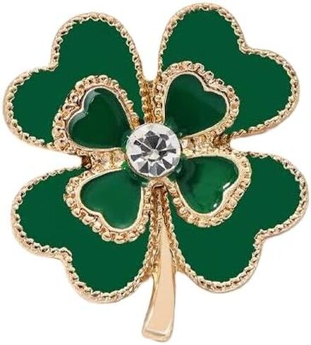 Shamrock Clover Hat Coin St Patrick's Day Brooch Mardi Gras Brooch Lapel Pins Party Decor Dress Accessories in Saudi Arabia