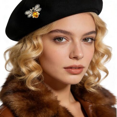 2Pcs Elegant Honey Bee Rhinestone Brooch Pin, Vintage Crystal Insect Lapel Pins for Women, Stylish Accessories Lapel Brooches for Women, Perfect for Parties, Dates, Daily Wear in Kuwait