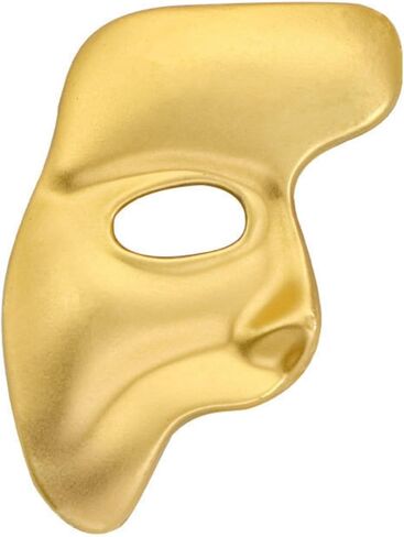 بروش قناع فانتوم أوف ذا أوبرا ذهبي عتيق معدني غير لامع دبوس طية صدر السترة على الوجه - إكسسوار مجوهرات أنيق فريد للرجال والنساء لتزيين الملابس، والحفلات، والعمل والحياة اليومية in Kuwait