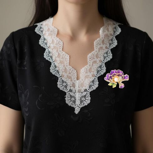 Purple Brooch, Peony Pearl Brooch, Rhinestone Brooches for Women, Exquisite Brooches for Weddings, Parties, Prom Dresses and Coats in Kuwait