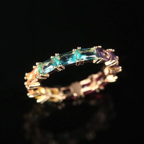 1pc Rainbow Women's Ring, Light And Delicate, Suitable For Daily And Date Wear in Saudi Arabia