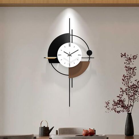 Modern Wall Clock for Living Room,Large Decorative Wall Clock,Digital Creative Silent Clock Battery Operated for Kitchen/Entryway/Bedroom/Office/Dinning Room Metal Wall Decor 18"X31" in Kuwait