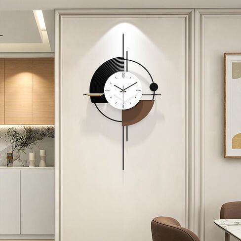 Modern Wall Clock for Living Room,Large Decorative Wall Clock,Digital Creative Silent Clock Battery Operated for Kitchen/Entryway/Bedroom/Office/Dinning Room Metal Wall Decor 18"X31" in Kuwait