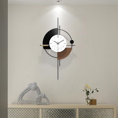Modern Wall Clock for Living Room,Large Decorative Wall Clock,Digital Creative Silent Clock Battery Operated for Kitchen/Entryway/Bedroom/Office/Dinning Room Metal Wall Decor 18"X31" in Kuwait