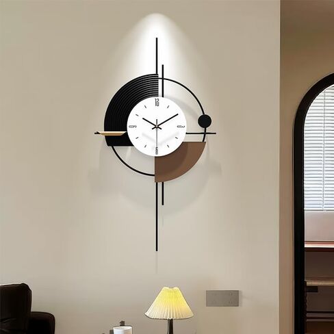 Modern Wall Clock for Living Room,Large Decorative Wall Clock,Digital Creative Silent Clock Battery Operated for Kitchen/Entryway/Bedroom/Office/Dinning Room Metal Wall Decor 18"X31" in Kuwait