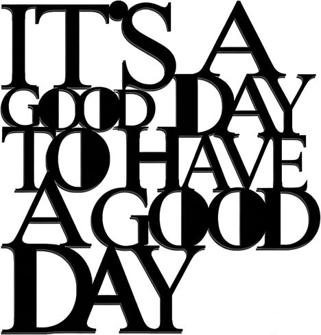 لوحة فنية جدارية معدنية تحفيزية من OQUQO، إنه يوم جيد لقضاء يوم جيد، اقتباسات إيجابية ملهمة، أسود، لغرفة نوم المكتب وغرفة المعيشة (أسود) in Kuwait