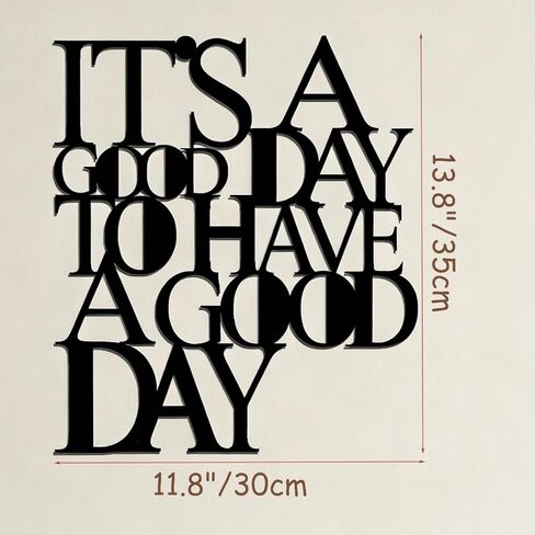 لوحة فنية جدارية معدنية تحفيزية من OQUQO، إنه يوم جيد لقضاء يوم جيد، اقتباسات إيجابية ملهمة، أسود، لغرفة نوم المكتب وغرفة المعيشة (أسود) in Kuwait