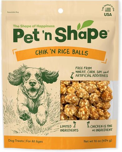 Pet 'n Shape Chik 'n Rice Balls Dog Treats - 1 Pound in Kuwait