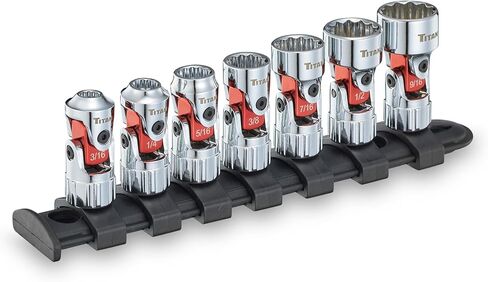 Titan 66860 7-Piece 1/4-Inch Drive SAE Auto Flex Universal Socket Set, 12-Point, 3/16-Inch to 9/16-Inch in Saudi Arabia