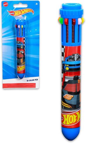 Hot Wheels Pen Set - 10 Color in One Racecar Ballpoint Pen Gift Bundle for Kids Plus Tattoos, More | Hot Wheels Stationery for Kids in Saudi Arabia
