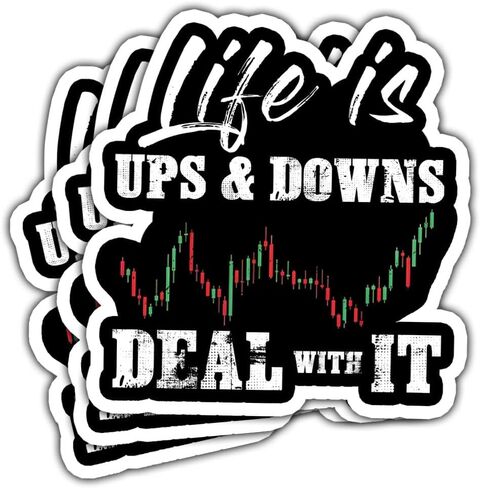 3 Pcs Life is Ups and Downs Day Trader Stock & Forex Trading Sticker Day Trader Forex Trading Chart Stock Trading Accessories Stickers Gift Laptop Bottle Phone Car Helmet Hard Hat Gifts 3" (F1) in Saudi Arabia