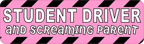 StickerTalk Pink Screaming Parent Student Driver Magnet, 10 inches by 3 inches in Saudi Arabia