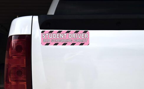StickerTalk Pink Screaming Parent Student Driver Magnet, 10 inches by 3 inches in Saudi Arabia