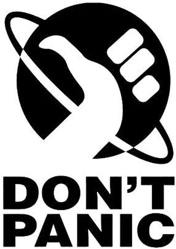 لا داعي للذعر - دليل المسافرون - ملصق جرافيك - تلقائي، جدار، كمبيوتر محمول، خلية، ملصق شاحنة للنوافذ، السيارات، الشاحنات in Kuwait