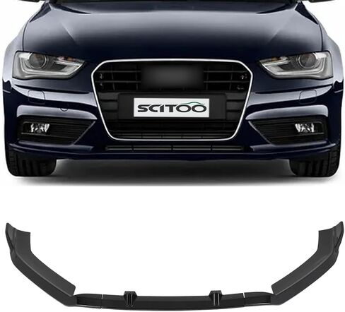 شفة مصد أمامي سوداء لامعة من SCITOO تناسب 2013-2016 لسيارة Audi A4/A4 Quattro/S4 S-Line PP سبويلر الشفة الأمامية in Saudi Arabia