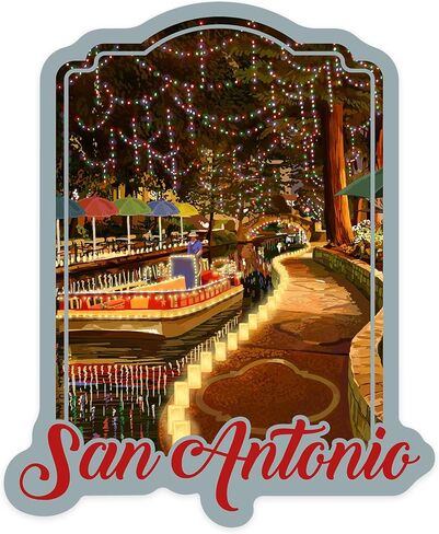 Lantern Press Sticker San Antonio, Texas, The Riverwalk, Die Cut Vinyl, (Waterproof Decal for Cars, Water Bottles, Laptops, Coolers), Small in Kuwait