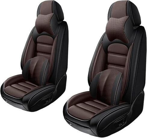 2 Seat Covers for Cadillac SRX 2010-2016 Leather Car Seat Covers Waterproof Anti-Slip Soft Car Seat Protectors Comfort Premium Automotive Seat Covers with Airbag（Luxury,Black+Coffee） in Saudi Arabia