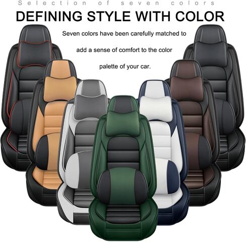 2 Seat Covers for Cadillac SRX 2010-2016 Leather Car Seat Covers Waterproof Anti-Slip Soft Car Seat Protectors Comfort Premium Automotive Seat Covers with Airbag（Luxury,Black+Coffee） in Saudi Arabia