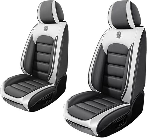 2 Seat Covers for Cadillac SRX 2010-2016 Leather Car Seat Covers Waterproof Anti-Slip Soft Car Seat Protectors Comfort Premium Automotive Seat Covers with Airbag（Luxury,Black+Coffee） in Kuwait