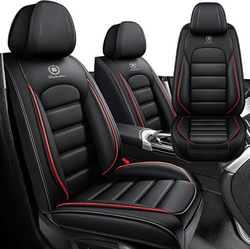 Car Seat Covers for Dodge Ram 3500 2004-2011,Waterproof Soft Breathable PU Leather Seat Cover with Storage Pockets(Black&Green,Full Set) in Kuwait