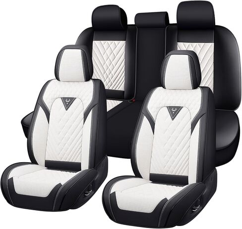 Car Seat Cover Fit for Acura MDX 2014-2022,5-Seats Breathable and Wear Resistant Seat Cushion, Premium Nappa Leather Car Seat Protector(Full Set, Black&Gray) in Kuwait