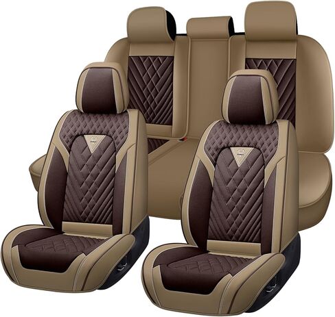 غطاء مقعد السيارة مناسب لـ Acura MDX 2014-2022، 5 مقاعد قابلة للتنفس ومقاومة للتآكل، واقي مقعد السيارة من جلد نابا الفاخر (مجموعة كاملة، أسود ورمادي) in Saudi Arabia
