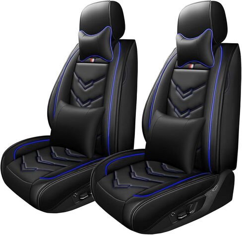 Car Seat Cover for Chevrolet Malibu 2000-2025, Waterproof Durable Compatible Airbag, Premium Leather Seat Protector(5 Seats Luxury,Black Blue) in Kuwait