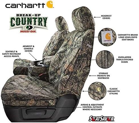 Covercraft Carhartt Mossy Oak Camo SeatSaver Front Row Custom Fit Seat Cover for Select Toyota 4Runner/T100 Models - Duck Weave (Break-Up Country) - SSC2255CAMB in Saudi Arabia