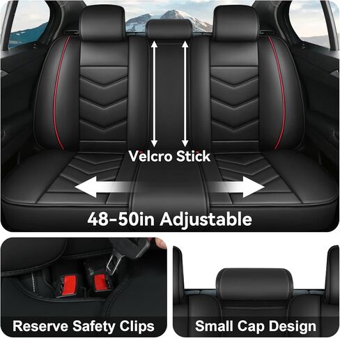Car Seat Covers Fit for Lexus Nx 200T 2015-2017 Daily Commutes Durable and Side Airbag Compatibility Sports Seat Cover, Full Set, Black Red in Saudi Arabia