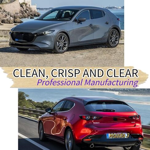 شفرة الممسحة الخلفية لمازدا 3 هاتشباك 2019-2025 2024 2023 2022 2021 2020 | Exact Fit Base 2.0 2.5 S Turbo Carbon Edition المفضل Premium Select Models جميع المواسم الخلفية الخلفية ممسحة الزجاج الأمامي in Kuwait