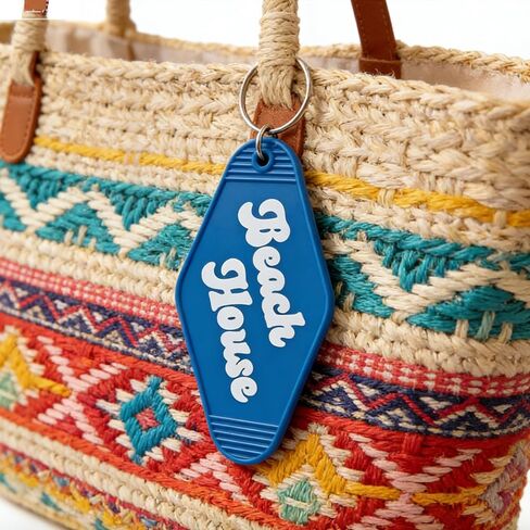 Beach House Keychain Blue Beach House Motel Key Ring New Home Key Chain for Women in Kuwait