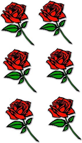 Pack of 6-2'' Stickers - Red Rose car Bumper Sticker Window Decal - Sticker Graphic Decal in Saudi Arabia