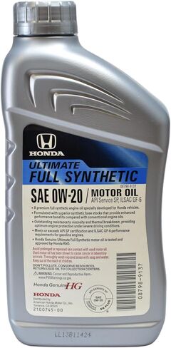 Honda 08798-9137 Ultimate Full Synthetic SAE 0W-20 Motor Oil (1 Quart) (6) in Saudi Arabia