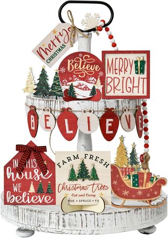 Smile St.Patrick's Day Wooden Decor Complete Tiered Tray Decor Set, Shamrock Happy St.Patrick's Day Lucky, Tabletop Shelf Lucky Holiday Decoration in Kuwait