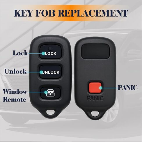 Key Fob Replacement Remote Key Fits for Toyota 4Runner 1999 2000 2001 2002 2003 2004 2005 2006 2007 2008 2009/ 2001-2007 Sequoia Keyless Entry Remote Control HYQ12BBX HYQ12BAN in Kuwait
