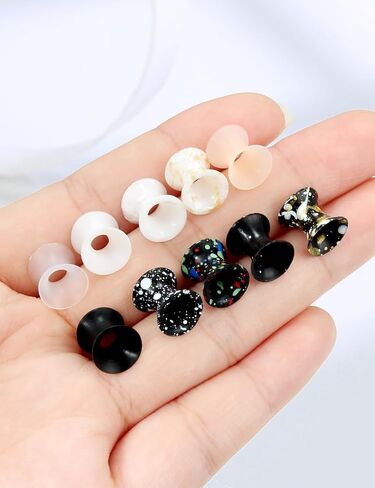 Ears Gauges Tunnels Plugs for Women Silicone Mixed Colors Ear Gauge Stretching Kit 10G to 25/32 Inch (2.5MM- 20MM) Expander Stretcher Plug Earrings for Piercing Jewelry for Women Men in Saudi Arabia