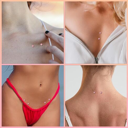 Xpircn 14G Titanium Surface Piercing Jewelry Flat Bar CZ Staple Barbell Internally Threaded Surface Tragus Staple Bar Piercing Jewelry 10/12/14mm in Kuwait