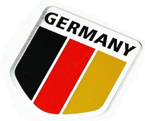 x xotic tech 1pc Germany Flag Colored Chrome Emblem Badge Sticker for Front Grille Hood Compatible with BMW or Mercedes-Benz (2" x 2" x 0.05") in Saudi Arabia